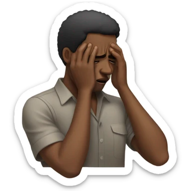 black man face palm sticker