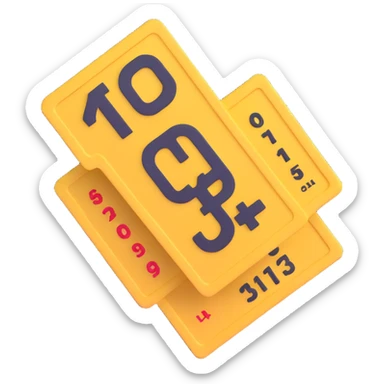 lottery scratcher ticket with a plus sign sticker