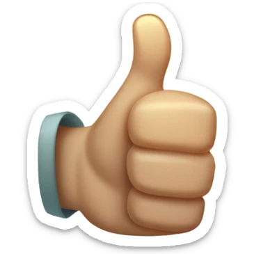 thumb up, transparent glow in the dark sticker