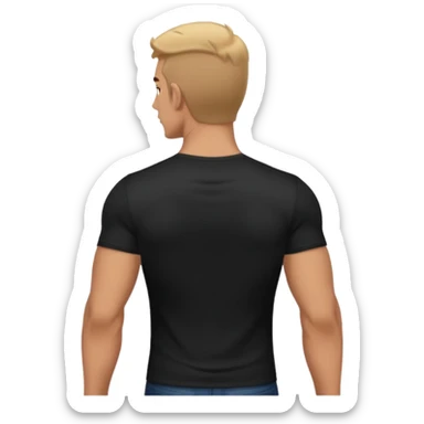 slightly muscular man in black shirt being taken from behind sticker