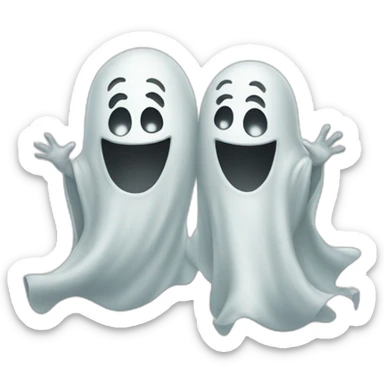 Two happy ghost sticker