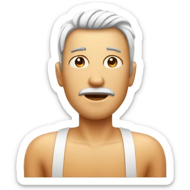 man with high temperature, fever sticker