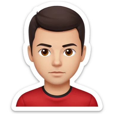 Jordan Knight brown eyes,dark brown hair, red shirt  sticker