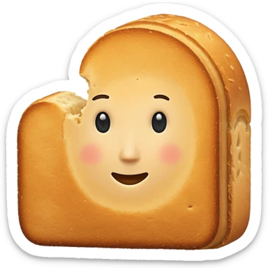 elongated semicircular crouton without a face sticker