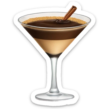 An expresso martini with a coffe seed on the top sticker