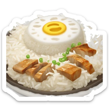 traditional korean dish with rice in a plate sticker