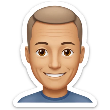 hombre, 50 años pelo poco rapado delgado sticker