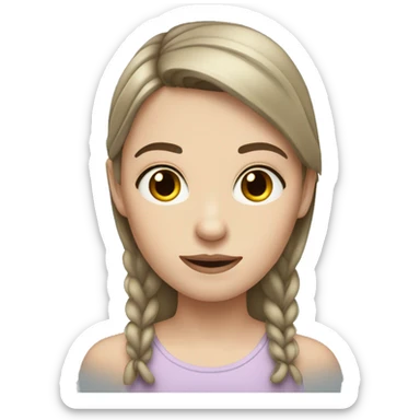 A pale girl with brunette hair and dark eyes sticker