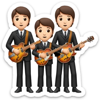 The Beatles band members, simple and colorful emoji style sticker