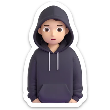 hacker in a black hoodie sticker