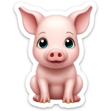 Cute baby pig sticker