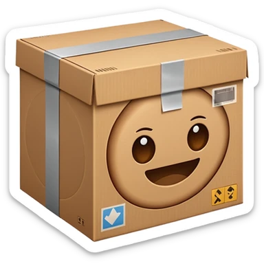 closed cardboard box with tape sticker