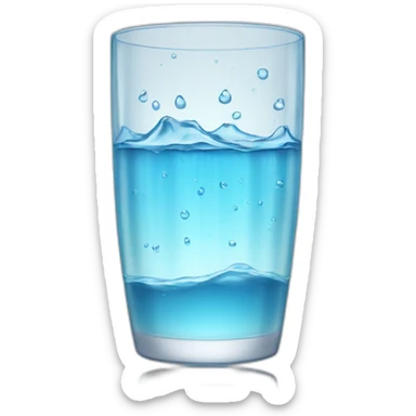 glass with overflowing water sticker