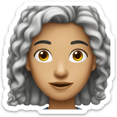 Mulher, branca, cabelo no ombro sticker