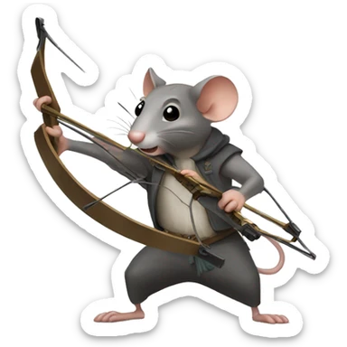 Rat wielding crossbow sticker