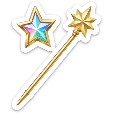 glitter magic wand sticker