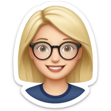 une personne joli de face avec des detail et des accessoires /lunettes dans un rond  sticker