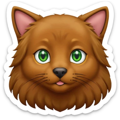 one black cat with brown eyes  and one big brown retriever with green eyes  sticker