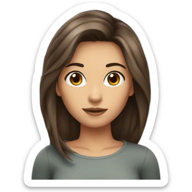 Femme brune cheveux long qui se maquille les yeux  sticker