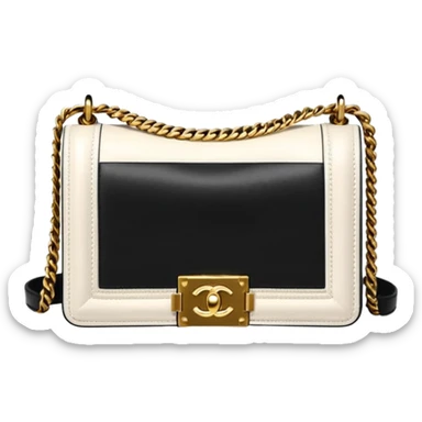 chanel le boy plain white bag gold hardware sticker