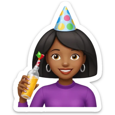Black girl partying with a bottle of Tito’s sticker