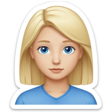 Blonde hair blue eyes emoji  sticker