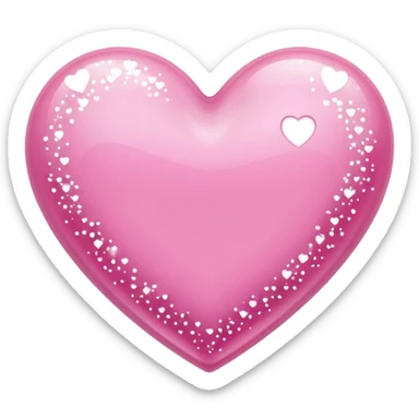 Pink heart with white sparkles sticker