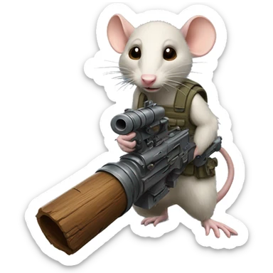 Rat with M134 minigun made of wood and metal  sticker