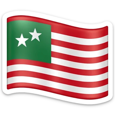 La bandera de yucatan  tiene rojo ,blanco , verde y estrellas blancas sticker