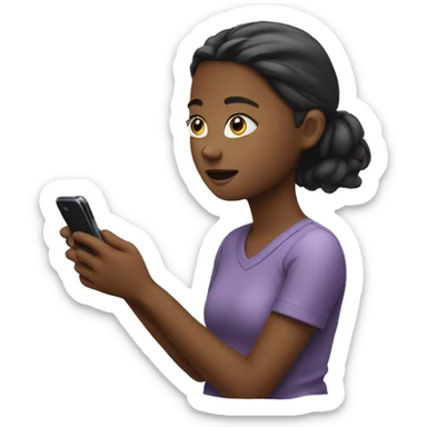 Girl watching her phone  sticker