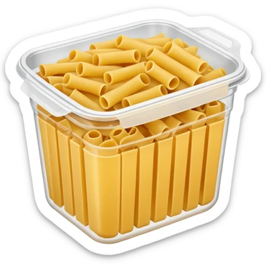 pasta in plastic container sticker