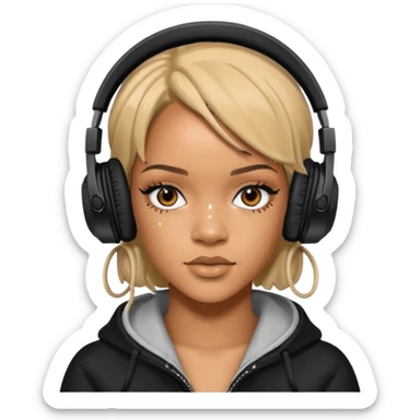 rihanna Black Headphones sticker
