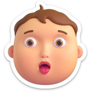 exaggerated hungry face, cheeks sucked in, eyes fixed on food, strong expression of craving sticker