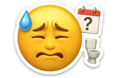 emoji stile iphone che riguarda l'argomento "stipsi/andrò al bagno oggi?", iperrealistico 4k sticker