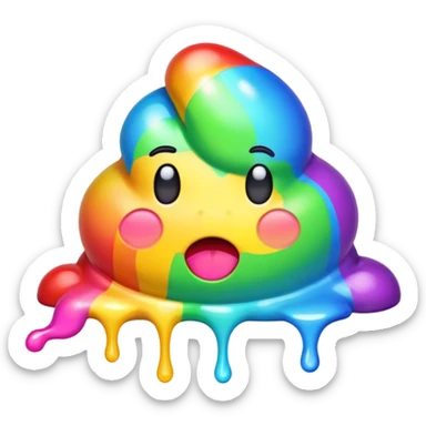 rainbow puke sticker