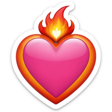 Black, red, hot pink heart make it way more flashy, lightly wreathed in flame tone down the flames a little  sticker