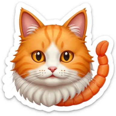A un gato con cuerpo de gamba sticker