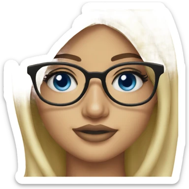 Blonde Kylie Jenner blue eyes wearing glasses  sticker