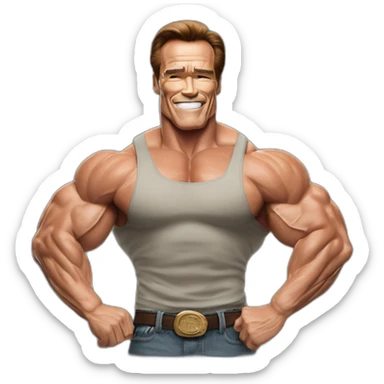 arnold schwarzenegger motivational pose sticker