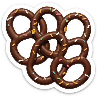  chocolate dipped pretzels with dark chocolate drizzle  sticker