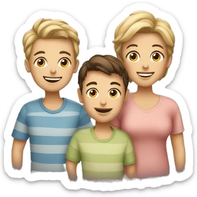 Three boys and mum sticker