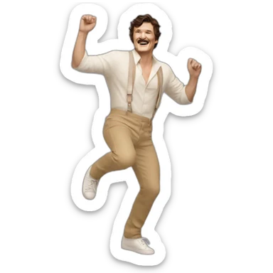 Pedro Pascal bailando en movimiento sticker