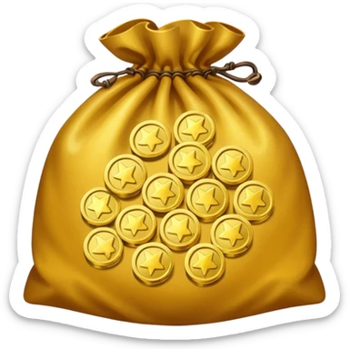 a bag of money and interest on it sticker