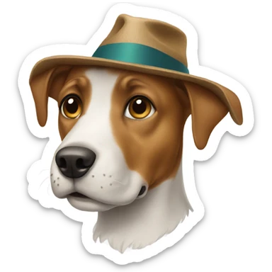 Dog wearing hat sticker