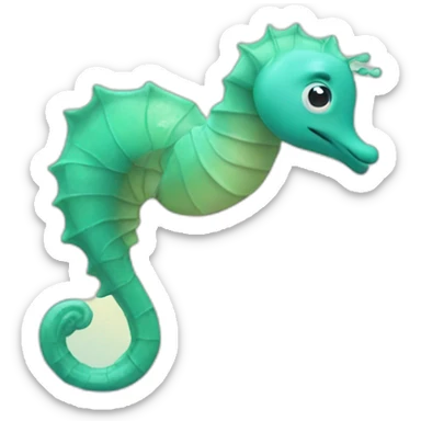 seahorse emoji is doing a somersault sticker