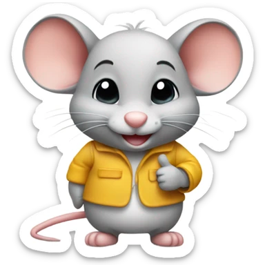 Cute mouse job done, thumb up sticker
