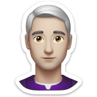 violet eyes pale handsome man short black hair priest sticker