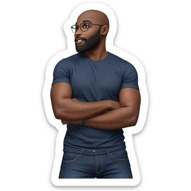 confident dark-skinned male portrait sticker