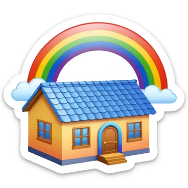 Regenbogen über Dach  sticker