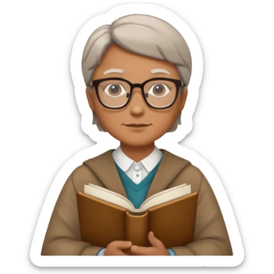 middle aged, The wise librarian sticker